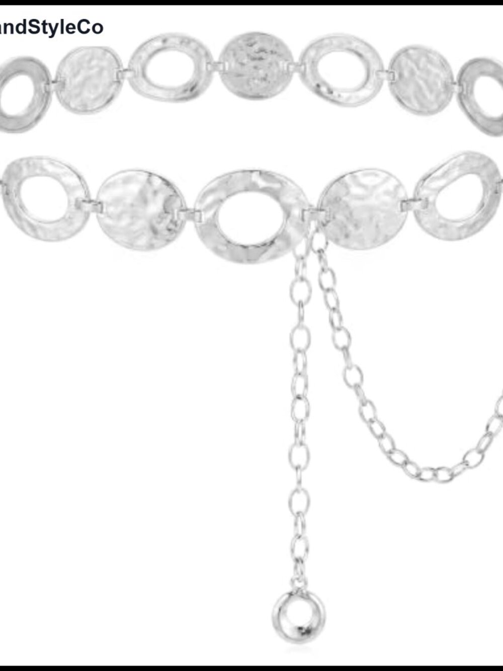 Metal Chunky Link Chain Belt Adjustable Lobster Clasp Waist Chain for Dresses